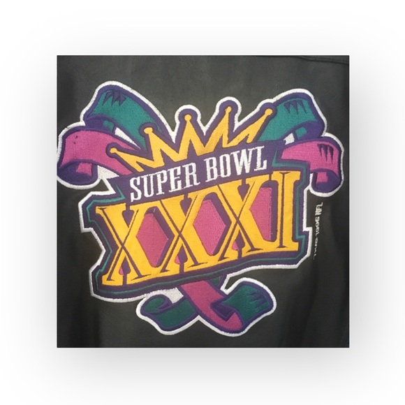 Vintage 90’s: Starter ✪ NFL Super Bowl XXXI ✪ Varsity Leather Jacket ✪ Packers - Picture 9 of 15